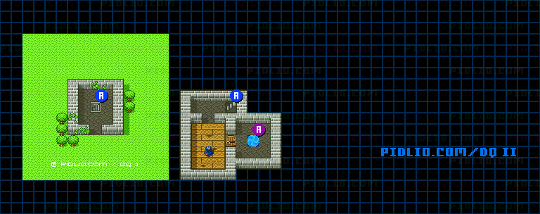 ルプガナ北のほこらのマップ画像 ／ SFC版ドラゴンクエストII攻略 ─ pidlio.com