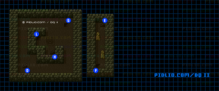 竜王の城B4のマップ画像 ／ SFC版ドラゴンクエストII攻略 ─ pidlio.com