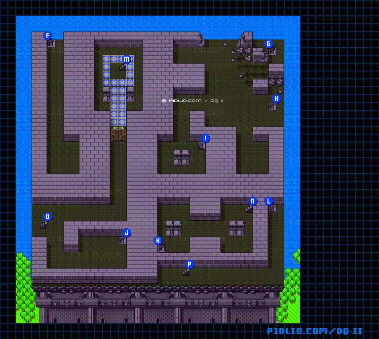 大灯台3Fのマップ画像 ／ SFC版ドラゴンクエストII攻略 ─ pidlio.com