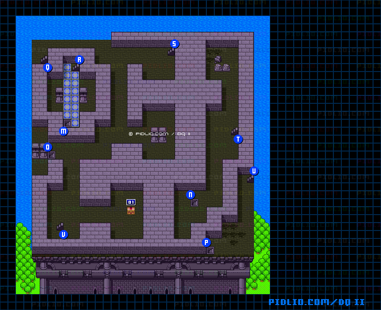 大灯台4Fのマップ画像 ／ SFC版ドラゴンクエストII攻略 ─ pidlio.com