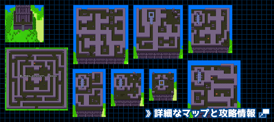 大灯台の簡易マップ画像（SFC版） ／SFC版ドラゴンクエスト2攻略 ─ pidlio.com