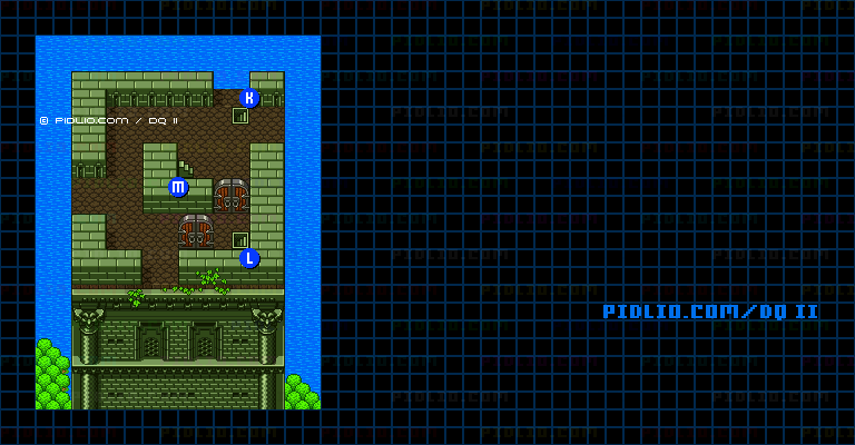 満月の塔5Fのマップ画像 ／ SFC版ドラゴンクエストII攻略 ─ pidlio.com