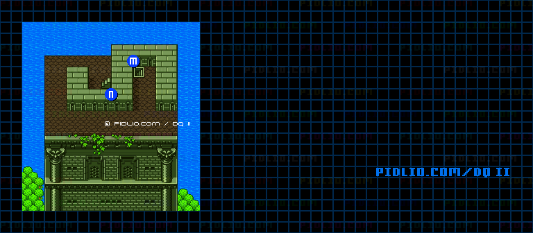 満月の塔6Fのマップ画像 ／ SFC版ドラゴンクエストII攻略 ─ pidlio.com