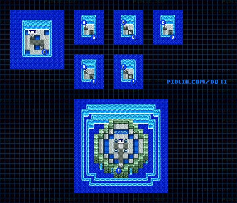 精霊のほこらのマップ画像 ／ SFC版ドラゴンクエストII攻略 ─ pidlio.com