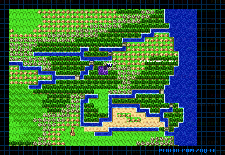 ラーの鏡のマップ画像 ／ SFC版ドラゴンクエストII攻略 ─ pidlio.com