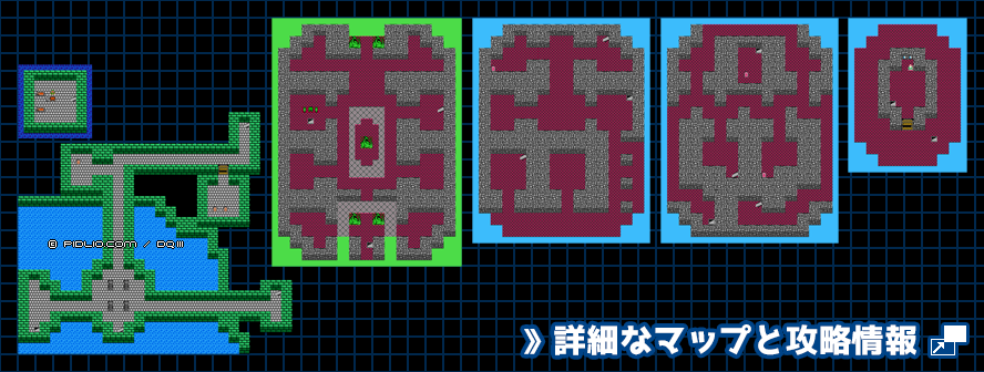 ナジミの塔の簡易マップ画像 ／ FC版ドラゴンクエスト3攻略 ─ pidlio.com