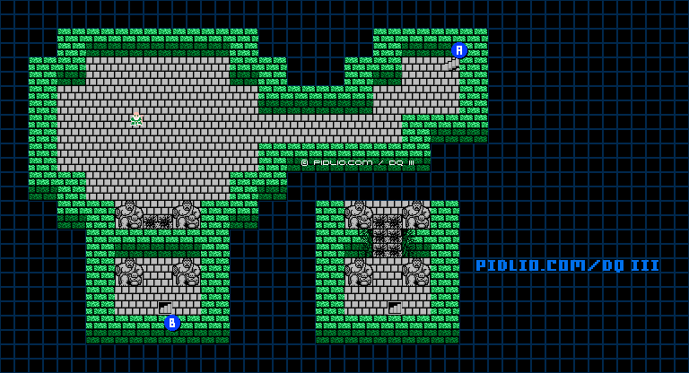 いざないの洞窟B1のマップ画像 ／ FC版ドラゴンクエストIII攻略 ─ pidlio.com