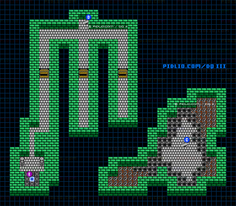 いざないの洞窟B3のマップ画像 ／ FC版ドラゴンクエストIII攻略 ─ pidlio.com