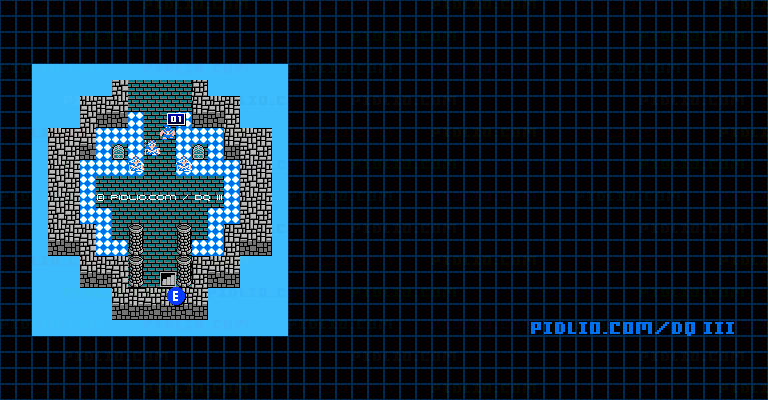 シャンパーニの塔6Fのマップ画像 ／ FC版ドラゴンクエストIII攻略 ─ pidlio.com