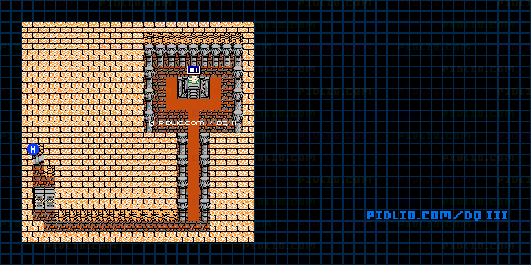 ピラミッドB2のマップ画像 ／ FC版ドラゴンクエストIII攻略 ─ pidlio.com
