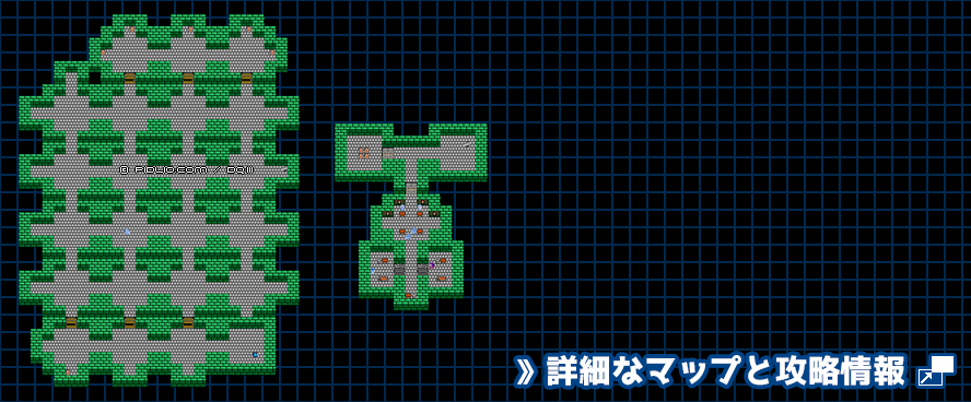 バハラタ東の洞窟の簡易マップ画像 ／ FC版ドラゴンクエスト3攻略 ─ pidlio.com
