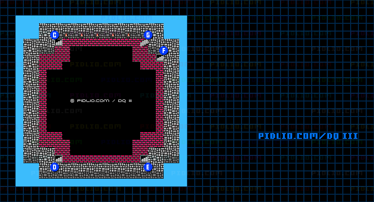 アープの塔4Fのマップ画像 ／ FC版ドラゴンクエストIII攻略 ─ pidlio.com