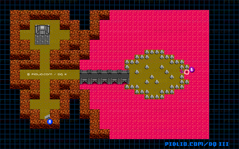 ジパングの洞窟B2のマップ画像 ／ FC版ドラゴンクエストIII攻略 ─ pidlio.com