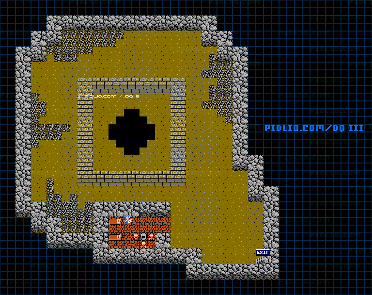 ギアガの大穴のマップ画像 ／ FC版ドラゴンクエストIII攻略 ─ pidlio.com