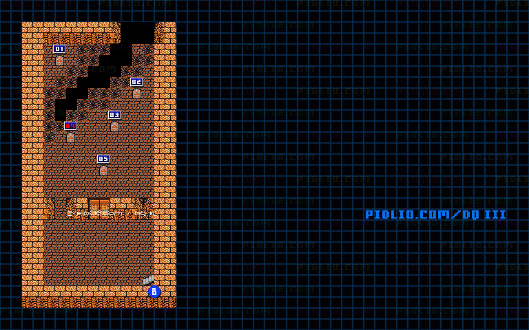 ラダトーム北の洞窟B3のマップ画像 ／ FC版ドラゴンクエストIII攻略 ─ pidlio.com