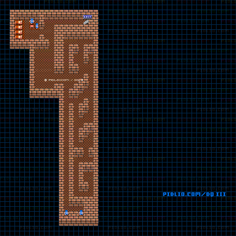沼地の洞窟のマップ画像 ／ FC版ドラゴンクエストIII攻略 ─ pidlio.com