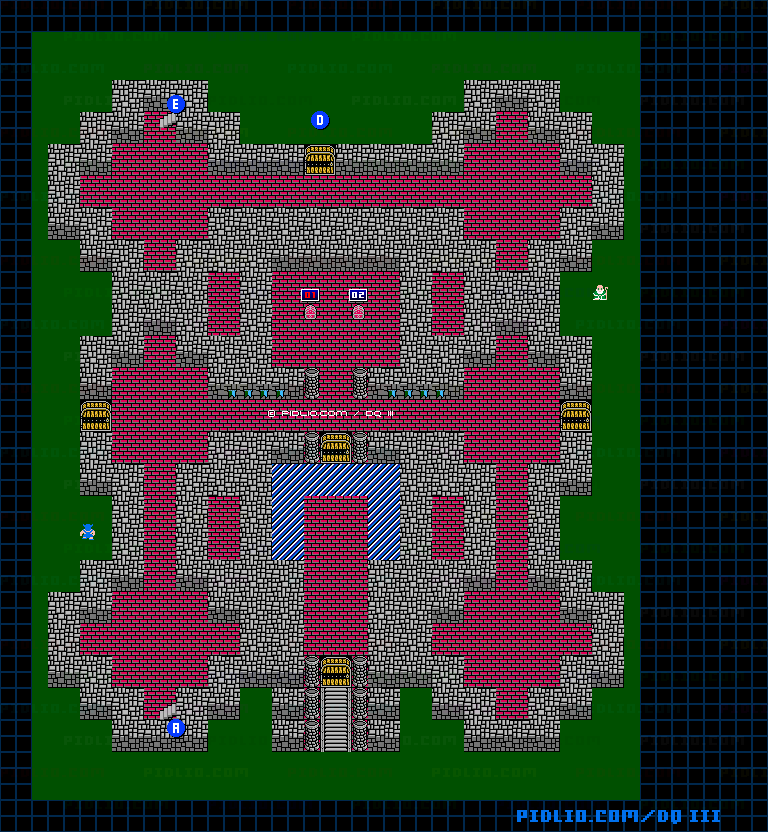 ルビスの塔1Fのマップ画像 ／ FC版ドラゴンクエストIII攻略 ─ pidlio.com