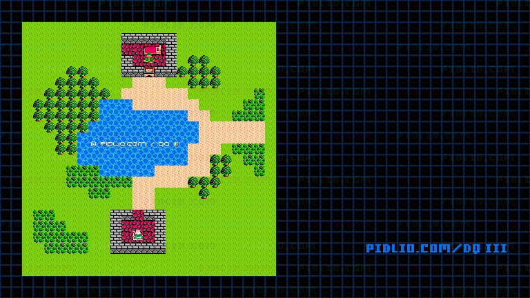 新しい町（～バーク）・2段階目のマップ画像 ／ FC版ドラゴンクエストIII攻略 ─ pidlio.com