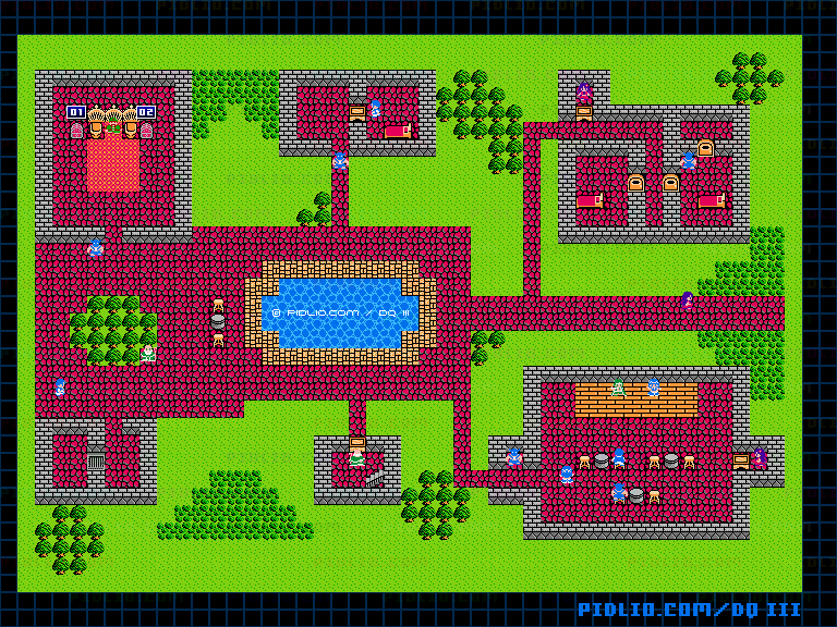 新しい町（～バーク）・4段階目のマップ画像 ／ FC版ドラゴンクエストIII攻略 ─ pidlio.com