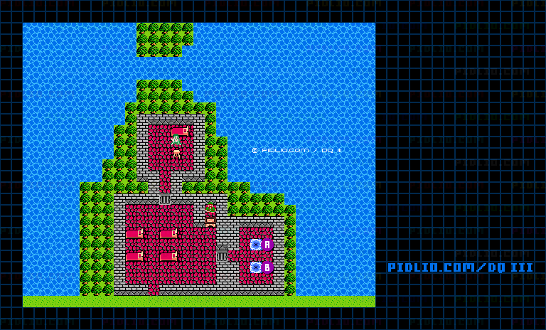 オリビアの岬のほこらのマップ画像 ／ FC版ドラゴンクエストIII攻略 ─ pidlio.com