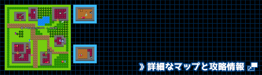 レーべの村の簡易マップ画像 ／ FC版ドラゴンクエスト3攻略 ─ pidlio.com