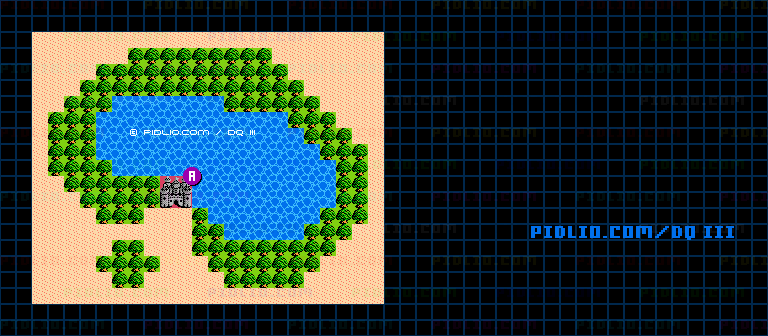 イシスの城・オアシスのマップ画像 ／ FC版ドラゴンクエストIII攻略 ─ pidlio.com