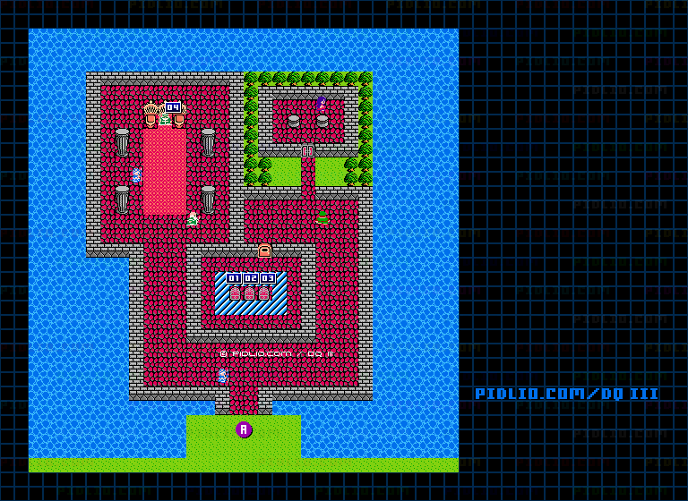 ポルトガの城・城内のマップ画像 / FC版ドラゴンクエストIII攻略 ─ pidlio.com