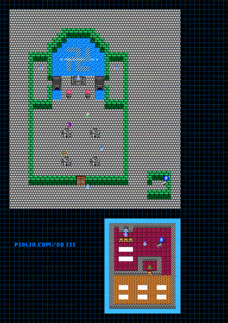 ダーマ神殿のマップ画像 ／ FC版ドラゴンクエストIII攻略 ─ pidlio.com