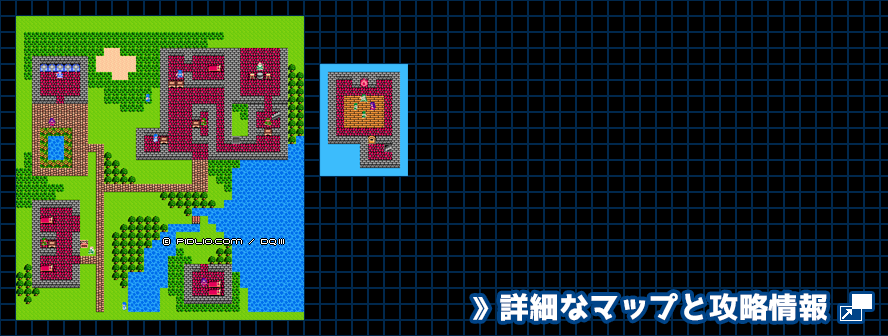 ムオルの村の簡易マップ画像 ／ FC版ドラゴンクエスト3攻略 ─ pidlio.com