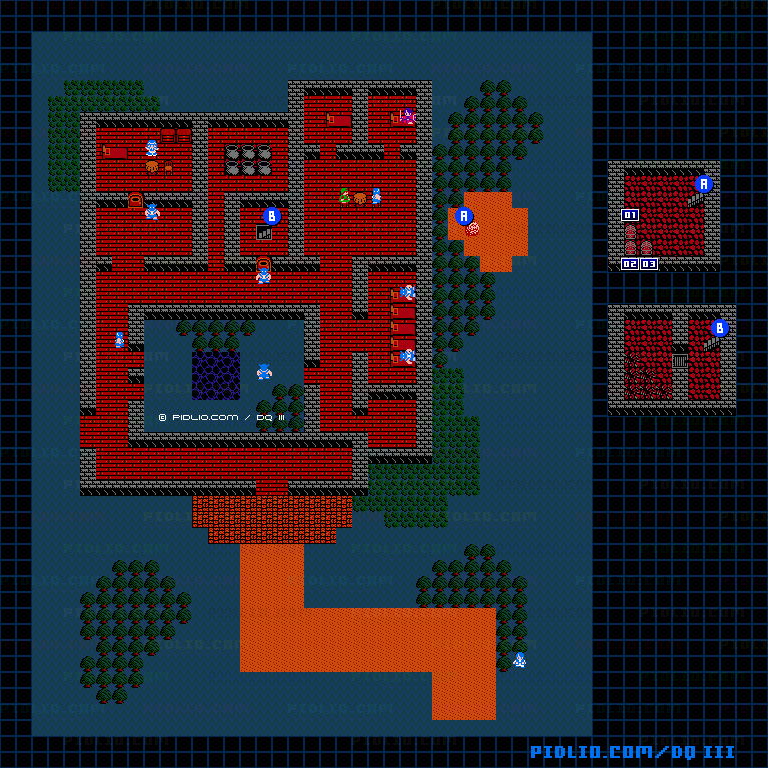 海賊の家のマップ画像 ／ FC版ドラゴンクエストIII攻略 ─ pidlio.com