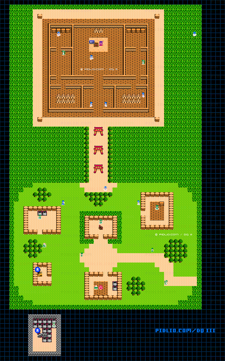 ジパング国のマップ画像 ／ FC版ドラゴンクエストIII攻略 ─ pidlio.com