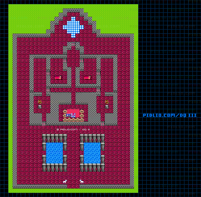 竜の女王の城のマップ画像 ／ FC版ドラゴンクエストIII攻略 ─ pidlio.com