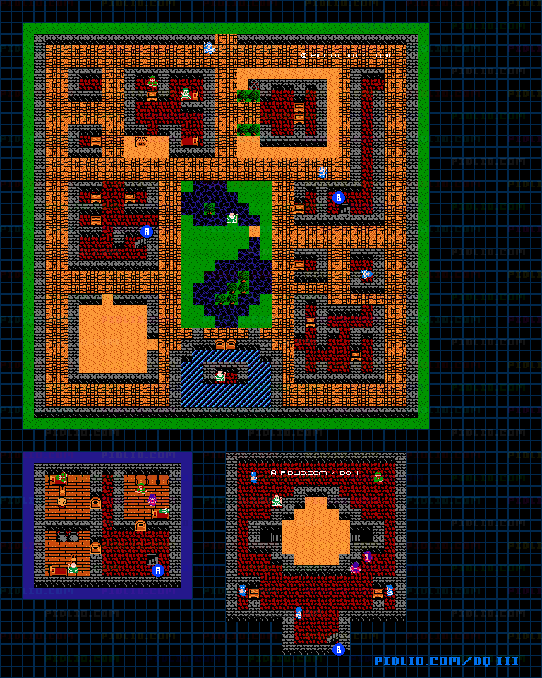 メルキドの町のマップ画像 ／ FC版ドラゴンクエストIII攻略 ─ pidlio.com
