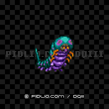 どくイモムシの画像：SFC版ドラクエ3の敵・モンスター図鑑 ／ ドラゴンクエスト3攻略