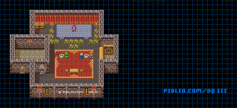 性格診断「劇場」のマップ画像 ／ SFC版ドラゴンクエスト3攻略 ─ pidlio.com