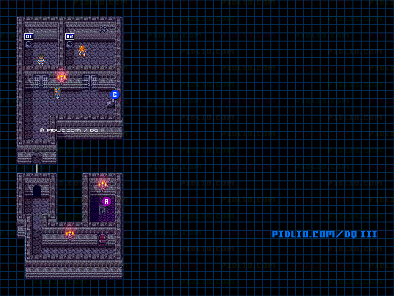 アリアハンの城・地下のマップ画像 ／ SFC版ドラゴンクエスト3攻略 ─ pidlio.com