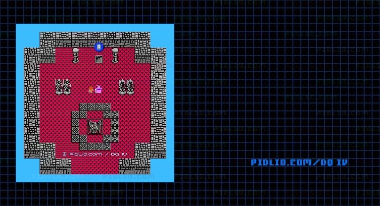 湖の塔4Fのマップ画像 ／ FC版ドラゴンクエストIV攻略 ─ pidlio.com