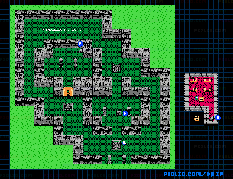 さえずりの塔B1・1Fのマップ画像 ／ FC版ドラゴンクエストIV攻略 ─ pidlio.com