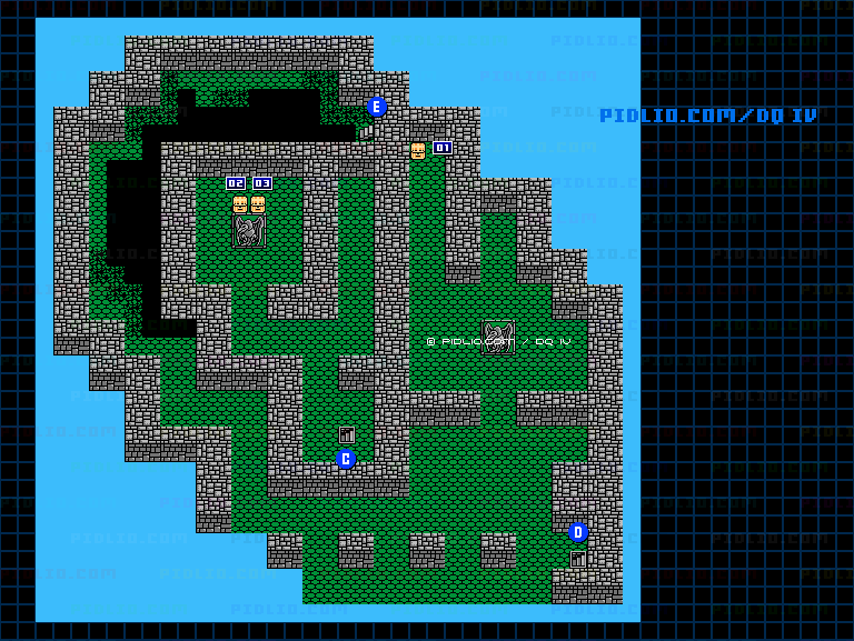 さえずりの塔3Fのマップ画像 ／ FC版ドラゴンクエストIV攻略 ─ pidlio.com