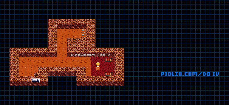 ブランカへの洞窟・開通前のマップ画像 ／ FC版ドラゴンクエストIV攻略 ─ pidlio.com