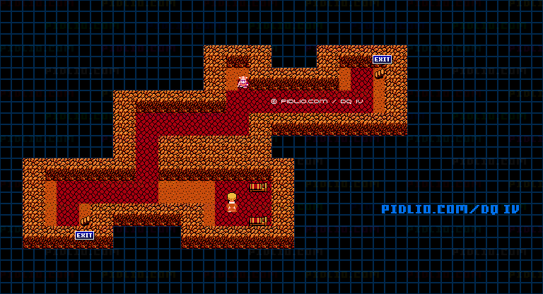 ブランカへの洞窟・開通後のマップ画像 ／ FC版ドラゴンクエストIV攻略 ─ pidlio.com