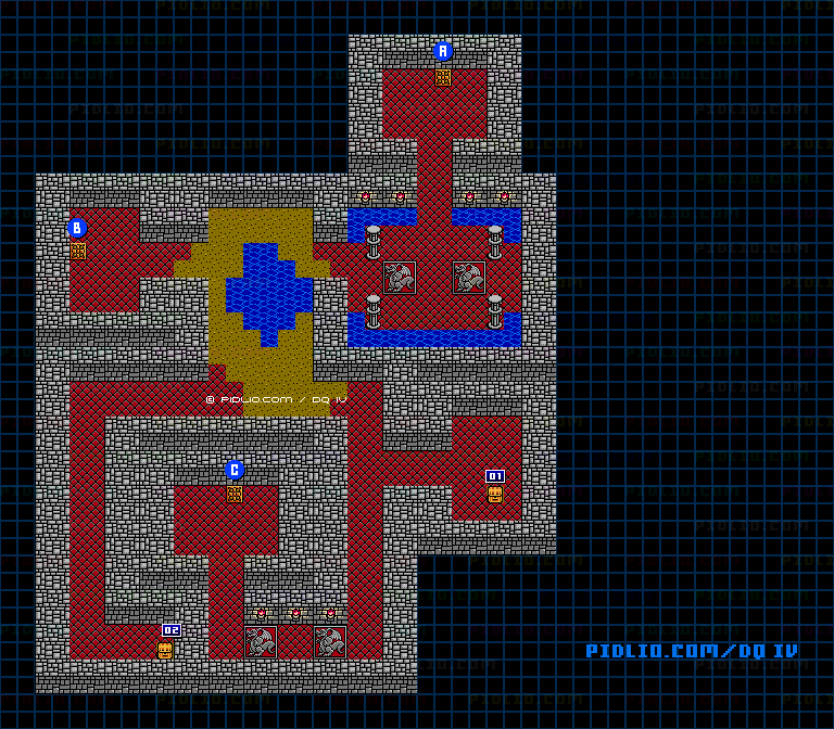 コーミズ西の洞窟B2のマップ画像 ／ FC版ドラゴンクエストIV攻略 ─ pidlio.com