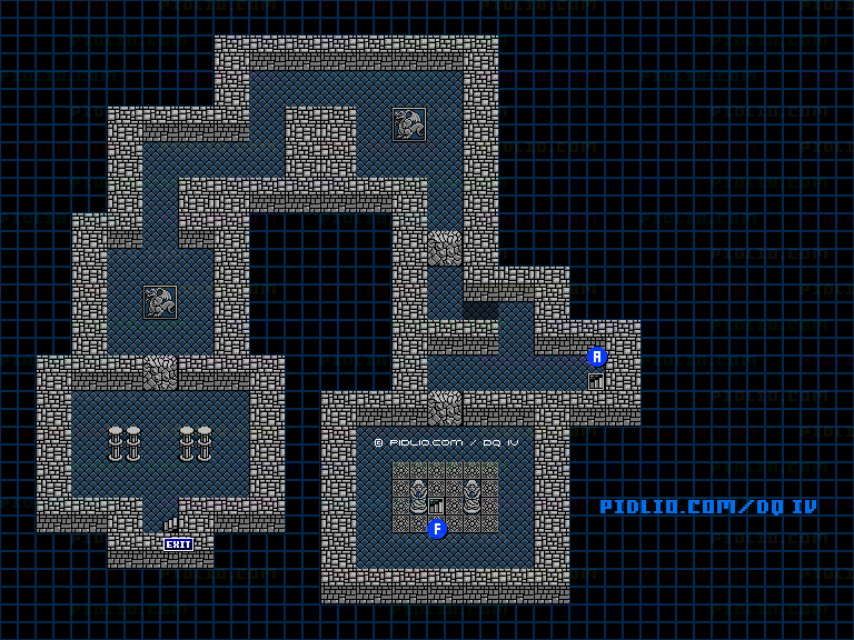 裏切りの洞窟B1のマップ画像 ／ FC版ドラゴンクエストIV攻略 ─ pidlio.com