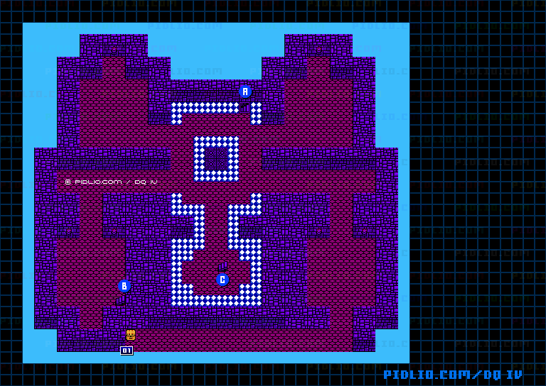 大灯台2Fのマップ画像 ／ FC版ドラゴンクエストIV攻略 ─ pidlio.com