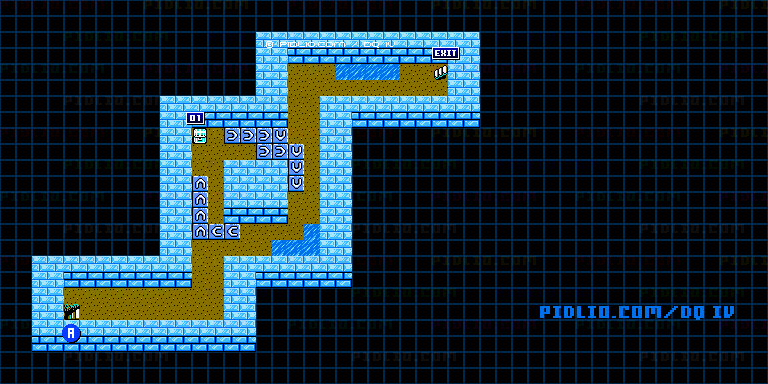 パデキアの洞窟B1のマップ画像 ／ FC版ドラゴンクエストIV攻略 ─ pidlio.com