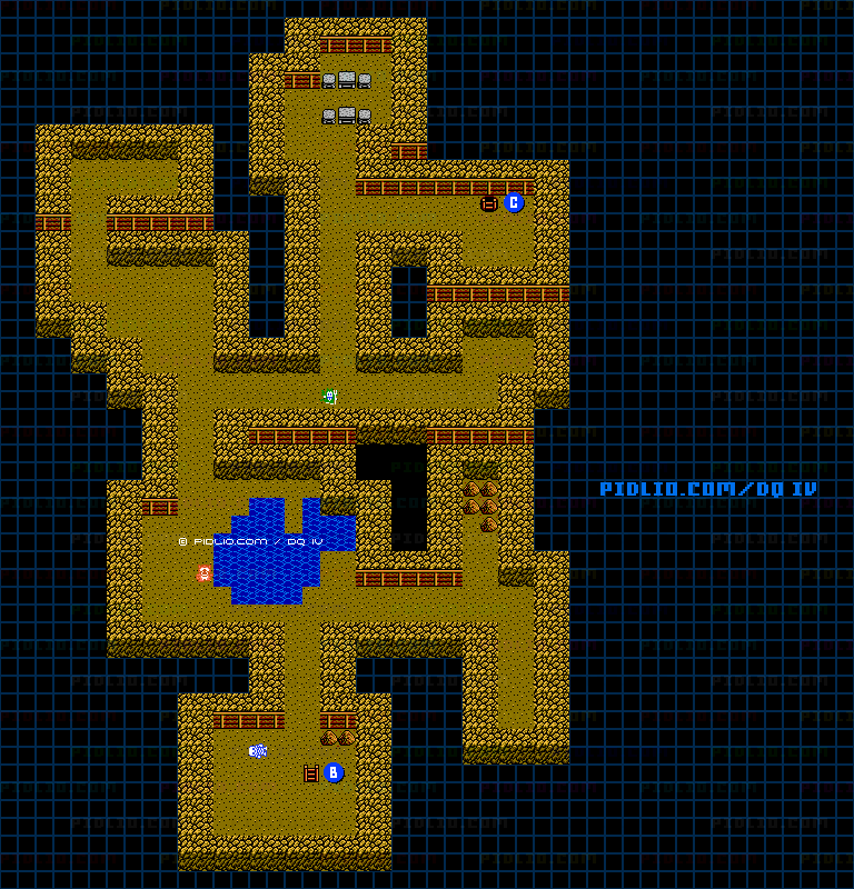 アッテムト鉱山（第5章）B3のマップ画像 ／ FC版ドラゴンクエストIV攻略 ─ pidlio.com