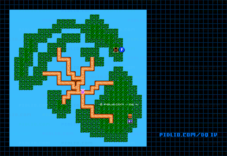 世界樹5Fのマップ画像 ／ FC版ドラゴンクエストIV攻略 ─ pidlio.com