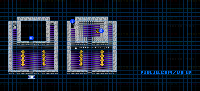 角笛のほこら1Fのマップ画像 ／ FC版ドラゴンクエストIV攻略 ─ pidlio.com