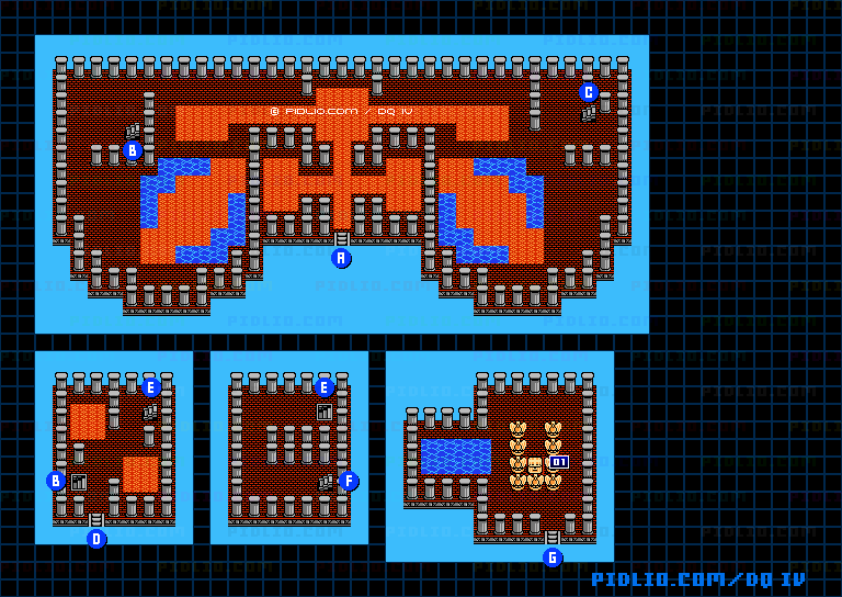 天空への塔・内部1のマップ画像 ／ FC版ドラゴンクエストIV攻略 ─ pidlio.com