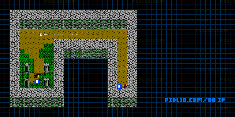 闇の洞窟B5のマップ画像 ／ FC版ドラゴンクエストIV攻略 ─ pidlio.com